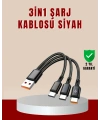 3’ü 1 Arada Hızlı Şarj Kablosu – iOS Android Type-C Uyumlu