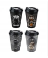 4 Adet Kahve Bardağı - Kapaklı Desenli 400ML