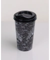 4 Adet Kahve Bardağı - Kapaklı Desenli 400ML