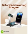 4 Cihazı Aynı Anda Şarj Edebilen Kablosuz Şarj İstasyonu – Çok Yönlü ve Pratik Tasarım