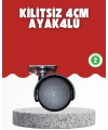 4 cm Kilitsiz Tekerlek Ayak Seti Zemin Koruyucu