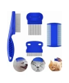 4lü Bit Pire Tarağı Set Kedi Köpek Evcil Hayvan Tüy Toplayıcı Mavi