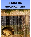 4 Metre Icicle Şelale Led Perde Işık Sarı Aydınlatma