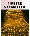 4 Metre Icicle Şelale Led Yılbaşı Perde Işık Sıcak Ambiyans