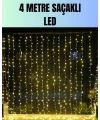 4 Metre Yılbaşı Şelale Led Perde Işık Ev Bahçe Dekor
