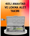 40 Parça Cırcır Lokma Anahtar Seti Profesyonel Kullanım