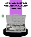 40 Parça Lokma Anahtar Seti Ayna Yüzey Karbon Çelik Dayanıklı Tamir Takımı
