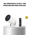 4K Destekli Full HD Projeksiyon Cihazı – 130 inç Geniş Ekran, WiFi ve HDMI Bağlantılı