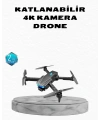 4K Kamera Özellikli Katlanabilir Drone Wi-Fi ve Yükseklik Sabitlemeli