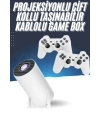 4K Wireless Çift Kollu Kumandalı Oyun Projeksiyonu Retro Video Oyunu