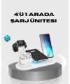 4’lü Apple Kablosuz Şarj Standı iPhone Watch ve AirPods Çoklu Şarjlı