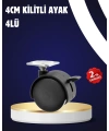 4’lü Kilitli Tekerlek Ayak 4 cm Sessiz ve Dayanıklı