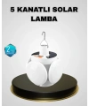 5 Kanatlı Solar Kamp Lambası – USB Şarjlı, Taşınabilir, IP65 Su Geçirmez Bahçe Lambası