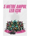 5 Metre Ampul LED Işık Renkli RGB Çok Renkli Led Aydınlatma