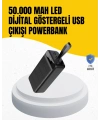 50.000 mAh Kapasiteli Powerbank – Hızlı Şarj Destekli, 4 USB Portlu, LED Işıklı Taşınabilir Enerji Deposu