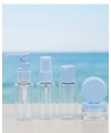 5’li Seyahat Dolum Şişe Seti 30 ml Şeffaf Taşıma Çantalı