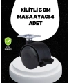 6 cm Kilitli Tekerlek Ayak 4 Adet Sehpa ve Ekipman Uyumlu