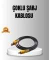65W 4’ü 1 Arada Örgülü Hızlı Şarj Kablosu USB-C USB-A Çoklu Şarj Dayanıklı