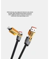 65W Çoklu Şarj Kablosu 4’ü 1 Arada Örgülü Hızlı Veri Aktarım USB-C USB-A