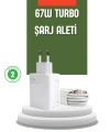 67 Watt Turbo Şarj Cihazı  Redmi Note 10 11 12 Uyumlu