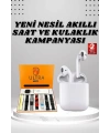 7 Kordonlu Akıllı Saat Ve 2.Nesil Kulaklık Yüksek Ses Kaliteli Uzun Pil Ömrü