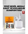 7 Kordonlu Akıllı Saat Ve 2.Nesil Kulaklık Yüksek Ses Kaliteli Uzun Pil Ömrü