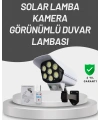 77 LEDli Güneş Enerjili Güvenlik Lambası ve Kukla Kamera – Hareket Sensörlü, 2400mAh Pilli