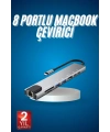 8 Port Çoklayıcı Macbook Ile Uyumlu Çoğaltıcı Type-C dönüştürücü TF SD kart