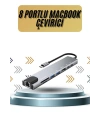 8 Portlu Macbook Çevirici Type C Hub  SD TF USB Çoğaltıcı Ethernet