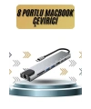 8 Portlu Macbook Çevirici Type C Hub  SD TF USB Çoğaltıcı Ethernet