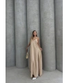 Aerobin uzun elbise bej pt