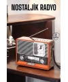 Ahşap Görünümlü Retro Bluetooth Radyo USB,AUX Ve SD Kart Girişli