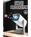 Akıllı Projeksiyon Powerbankli Taşınabilir Sinema Projektörü 4k HD Kaliteli