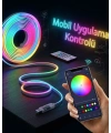 Akıllı RGB LED Neon Şerit Işık 3M USB Bağlantılı Uzaktan Kumanda ve Mobil Uygulama Kontrolü