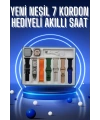 Akıllı Saat 7 Kordon Hediyeli Takvim Alarm Nabız Ölçer Bildirim Görme Sesli Görüşme