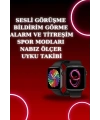 Akıllı Saat Arama Görüşme Bildirim Görme Uyku ve Sağlık Takibi Nabız Ölçer 3 Kordon Hediyeli