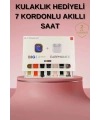 Akıllı Saat Bluetooth Kulaklık Hediyeli Bildirim Görme Sesli Görüşme Çoklu Kordon