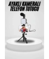 Akıllı Telefon Vlog Kiti Tripod Mini Mikrofonlu Telefon Tutucu