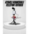 Akıllı Telefon Vlog Kiti Tripod Mini Mikrofonlu Telefon Tutucu