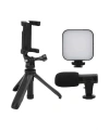 Akıllı Telefon Vlog Kiti Tripod Mini Mikrofonlu Telefon Tutucu