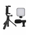Akıllı Telefon Vlog Kiti Tripod Mini Mikrofonlu Telefon Tutucu