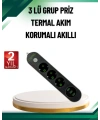 Akım Korumalı Anahtarlı USB Girişli Üçlü Priz