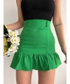 Altı fırfırlı etek yeşil s24817