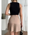 Altı pliseli mini etek