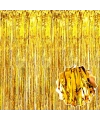 Altın Gold Renk Ekstra Metalize Parlak Saçaklı Arka Fon Perde İthal A Kalite 1x2 Metre
