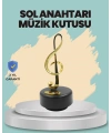Altın Nota Sol Anahtarı Müzik Box Döner Mekanizmalı Hediyelik