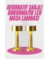Altın Rengi Masa ve Gece Lambası Dokunmatik Şarjlı Masa Lambası