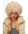 Altın Renk Kıvırcık Afro Bonus Peruk Saç Parti Peruğu Platin Gold