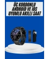 Amoled Ekran Akıllı Saat Üç Kordonlu İOS Android Uyumlu