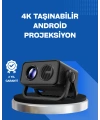 Android TV 11 İşletim Sistemli Elektrikli Odaklama Projektör